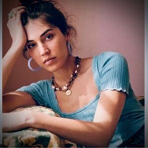 Sezane Pointelle Square Scalloped Top